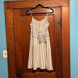 Black and White Striped Tie Dress